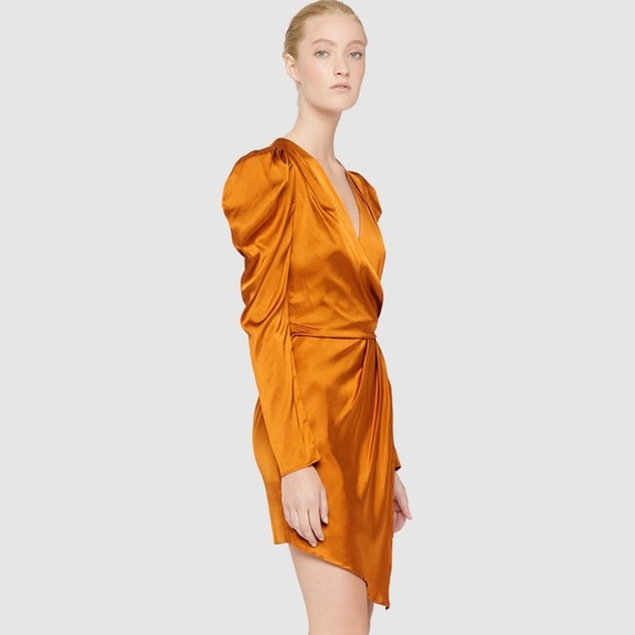 GUC Manning Cartell- Terracotta Long Sleeve Mini Dress. Size US 4 - Picture 2 of 14